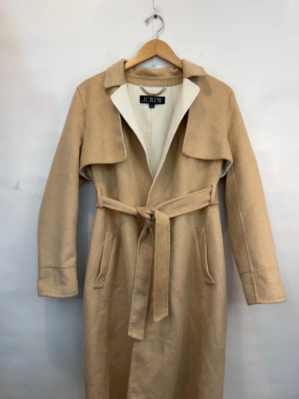 J. Crew Women's Harriet Trench Coat Size Small Double Faced Blend Natural Sand